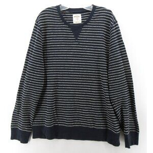 Fossil Sweater Large Pullover Striped Crewneck Preppy Knit Classic